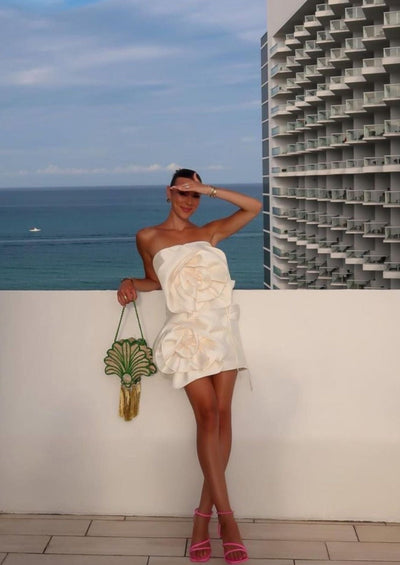 Fatima – Textured Floral Mini Dress