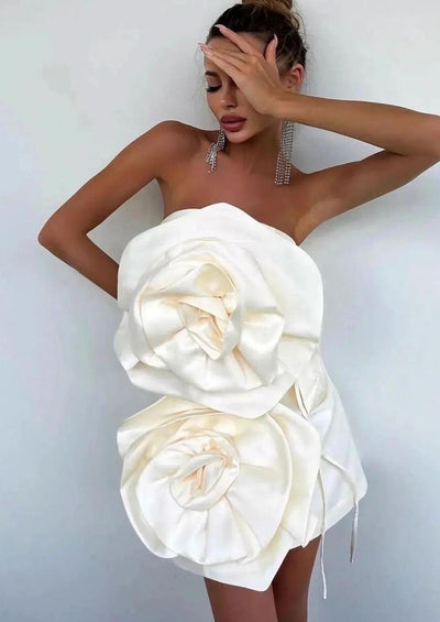 Fatima – Textured Floral Mini Dress