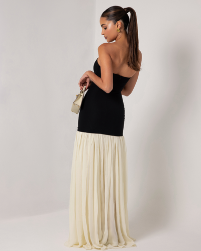 Nadia – Classic Strapless Chiffon Maxi Dress