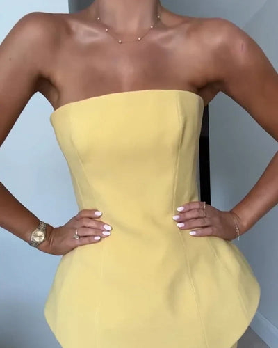 Serena - Elegant Strapless Maxi Dress Graceful Simplicity with Timeless Charm