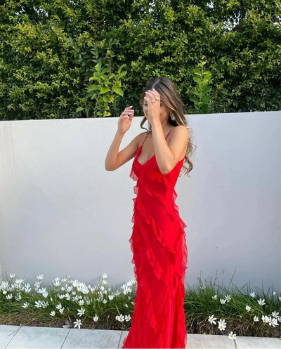 Mara - Backless Off-shoulder Maxi Dress Sultry Sophistication with a Flirty Twist
