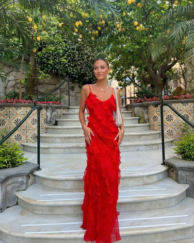 Mara - Backless Off-shoulder Maxi Dress Sultry Sophistication with a Flirty Twist