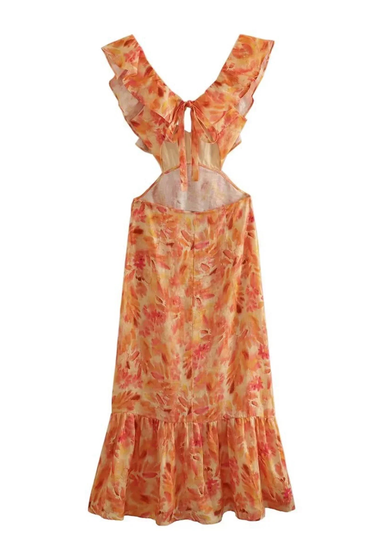 Caroline - Romantic Ruffled Floral Maxi Dress Soft Romance in Every Detail