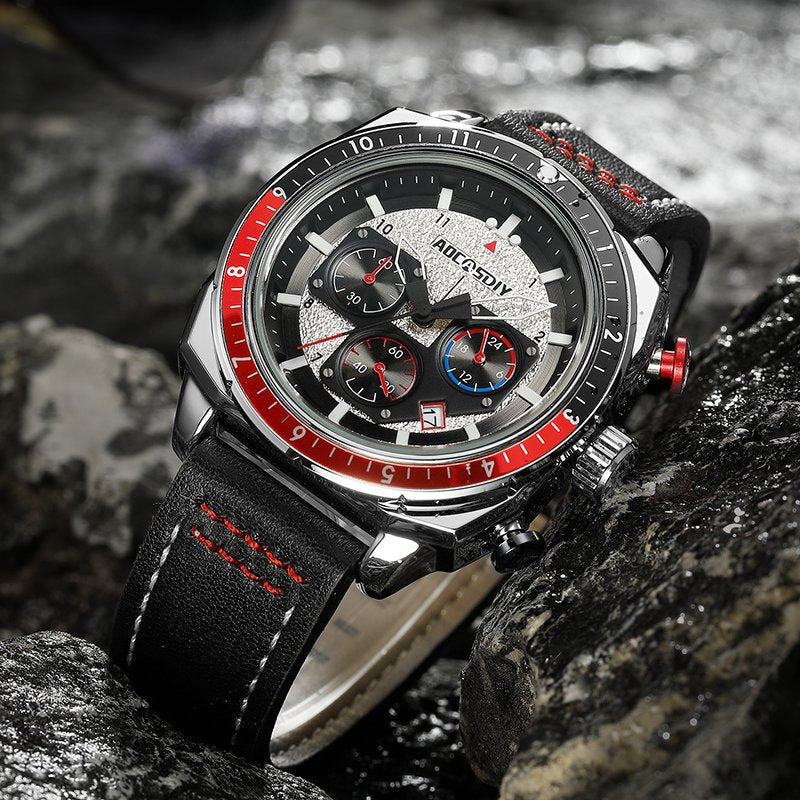 Waterproof Luxury Sports Quartz Watch with Chronograph