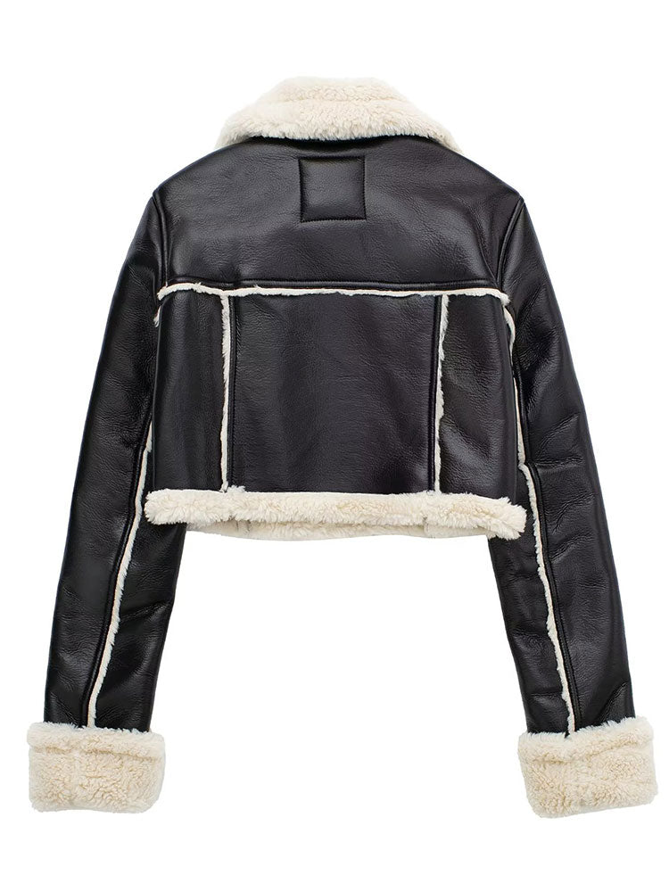 Lysera - Fur-Neck Cropped Jacket