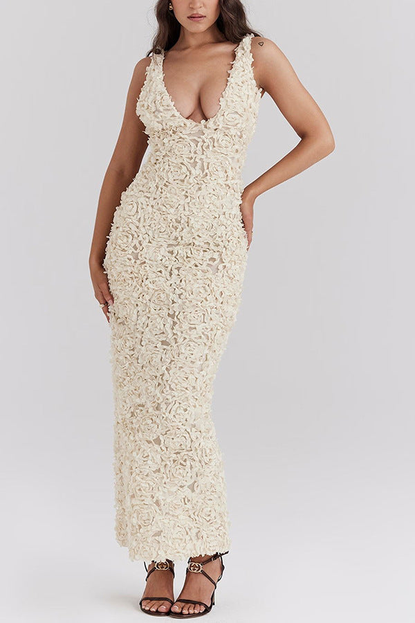 Danna - Romantic Lace Floral Maxi Dress