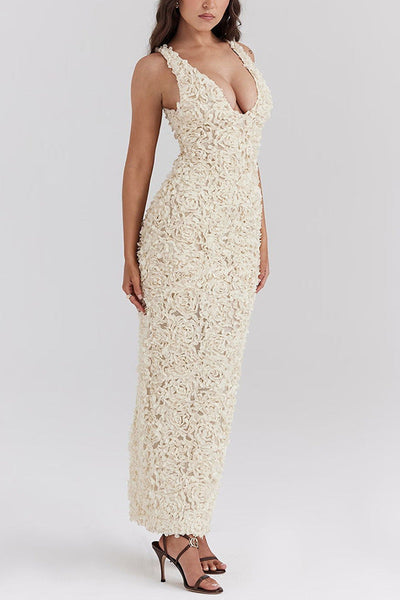 Danna - Romantic Lace Floral Maxi Dress