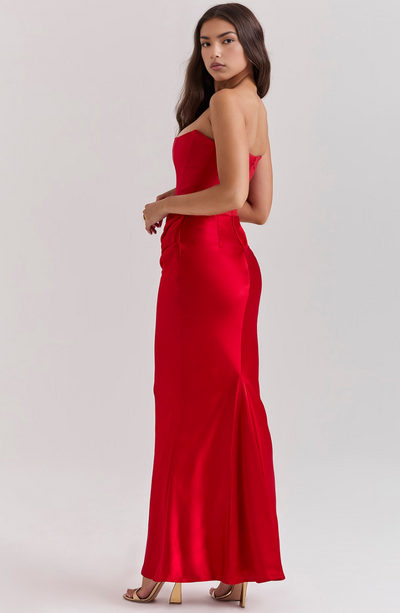 Vivian - Elegant Strapless Maxi Dress Timeless Grace with a Bold Touch