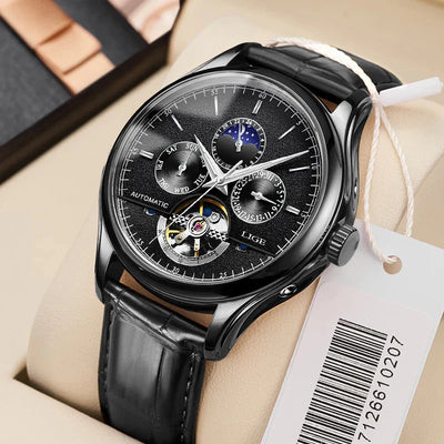 automatic watch with mechanical tourbillon