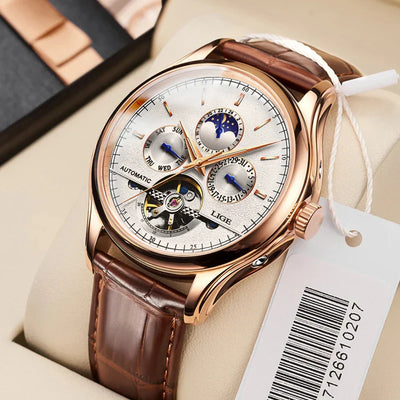 automatic watch with mechanical tourbillon