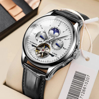 automatic watch with mechanical tourbillon