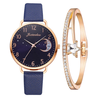 set of moon phase watch and bracelets