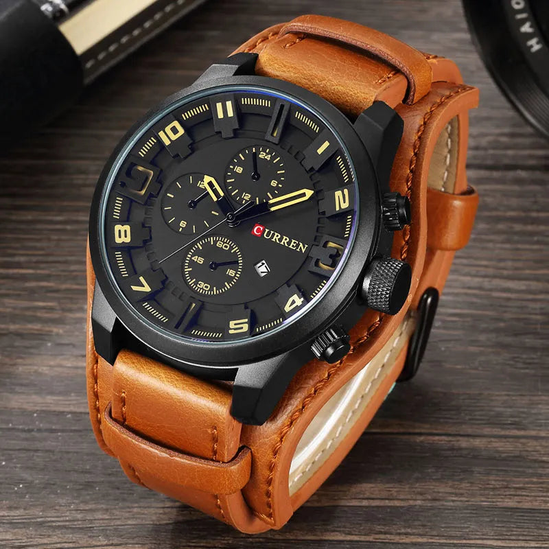 Waterproof sports and military watch