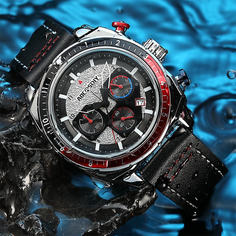 Waterproof Luxury Sports Quartz Watch with Chronograph