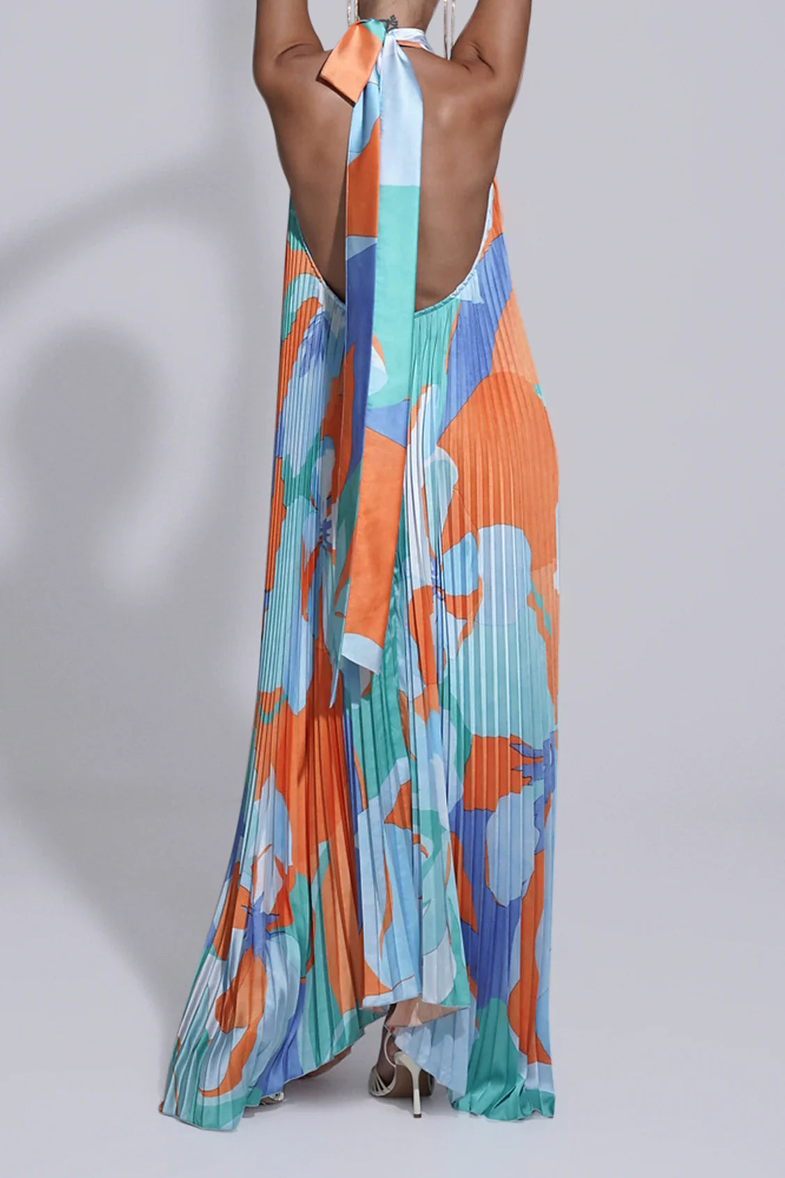 Ruby - Sultry Halter Pleated Maxi Dress