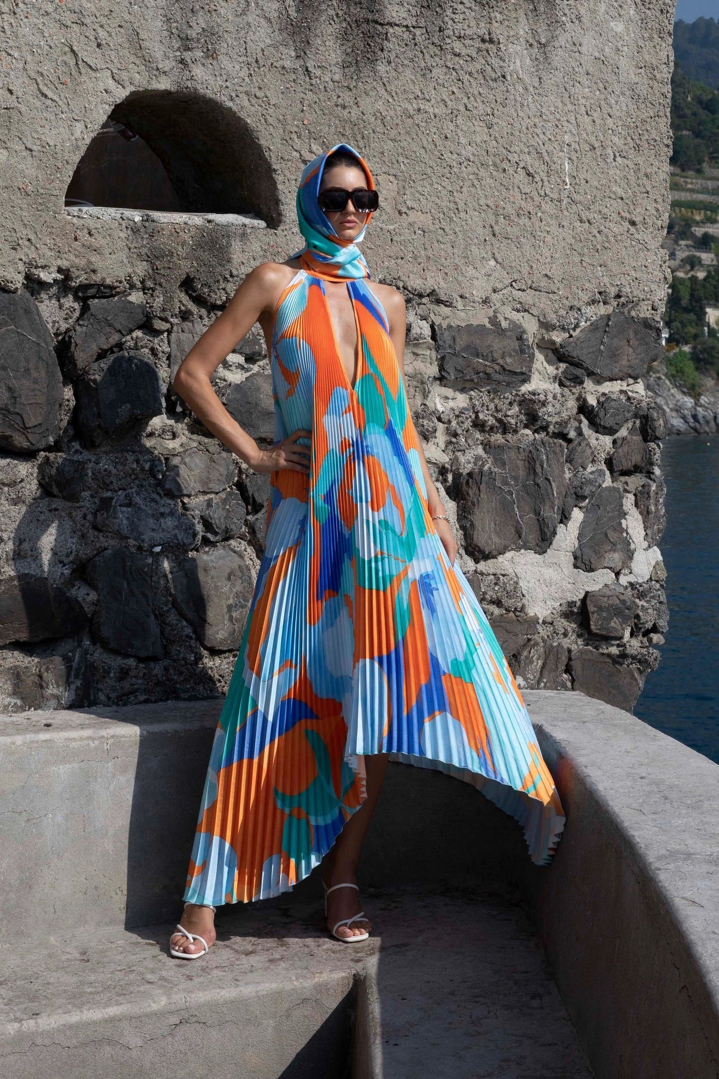 Ruby - Sultry Halter Pleated Maxi Dress
