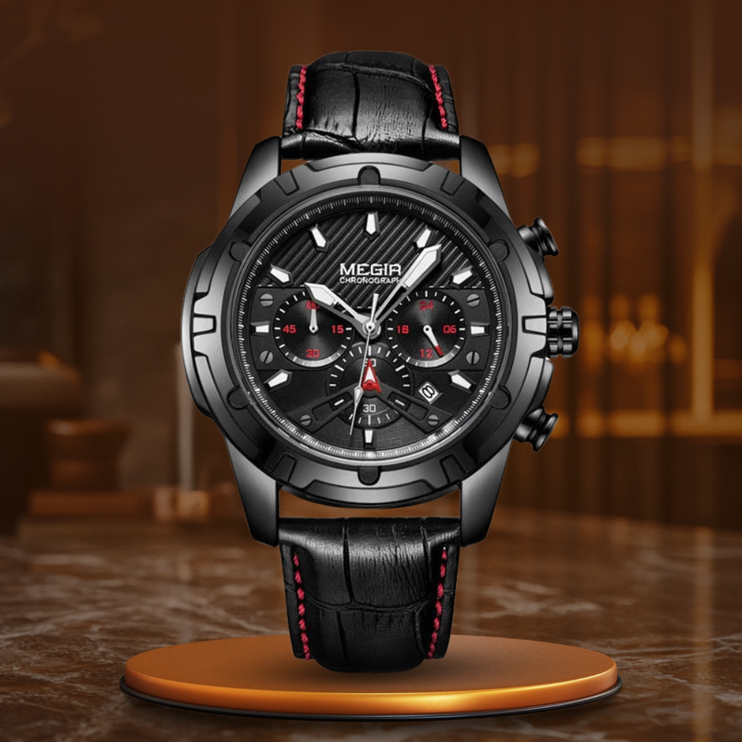 Luxurious sports watch with chronograph function