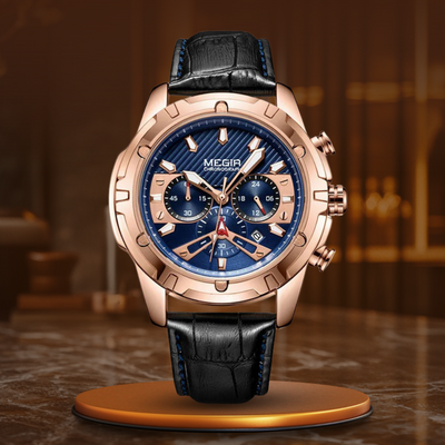 Luxurious sports watch with chronograph function