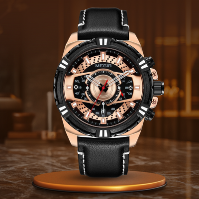 Luxury Quartz Chronograph Military Sport Leather Watch