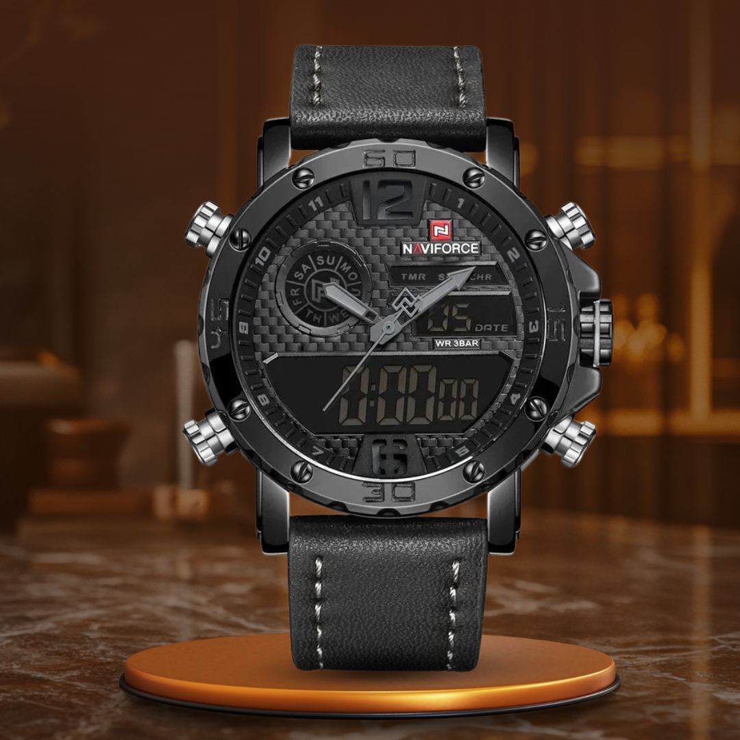 leather sports watch for men