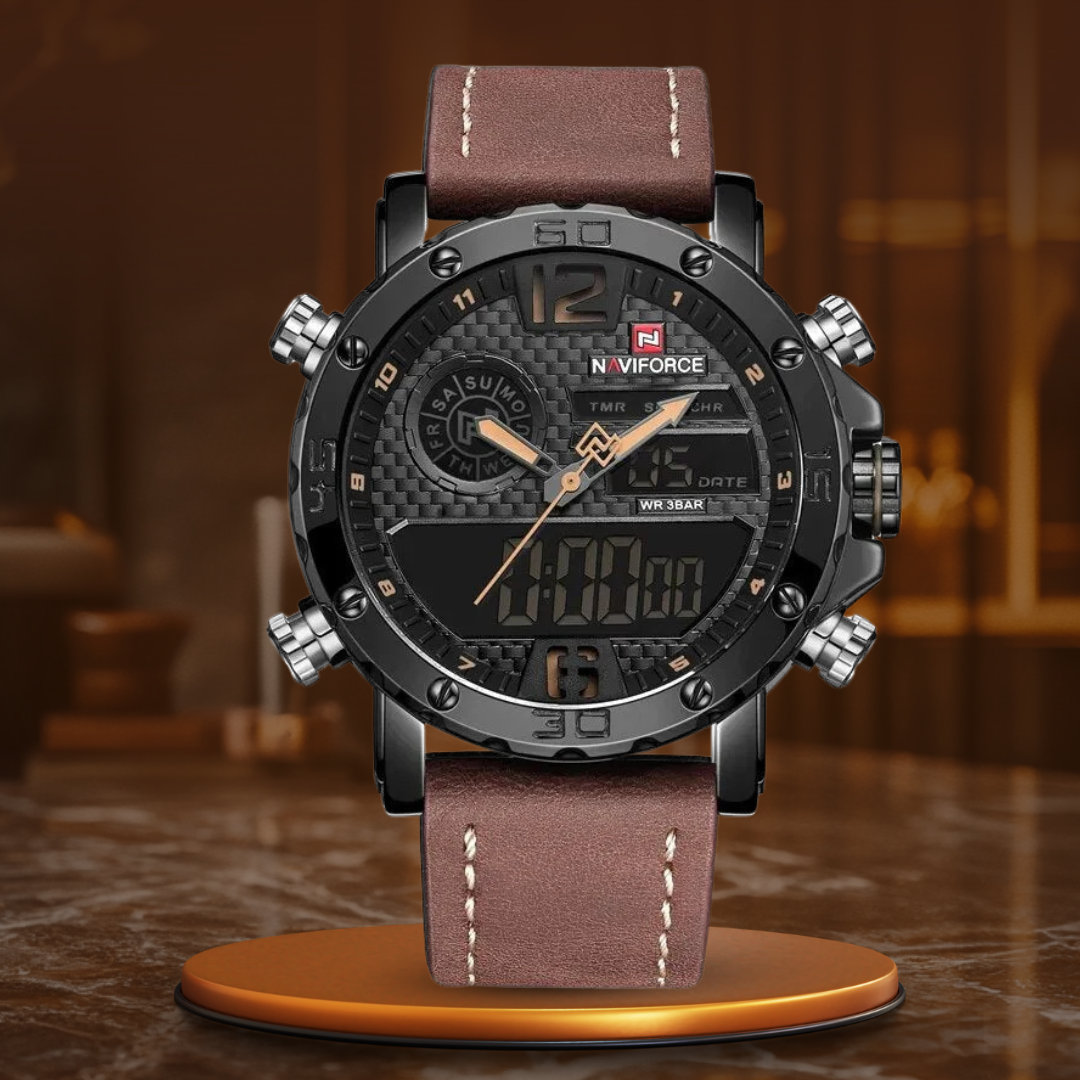 leather sports watch for men