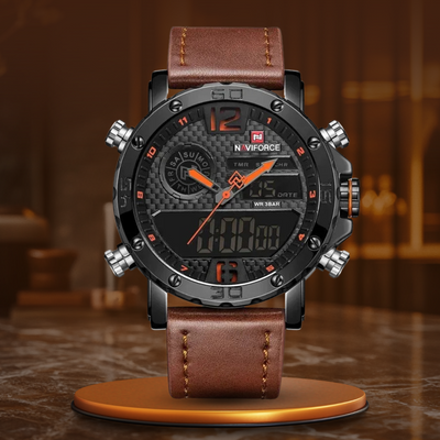 leather sports watch for men