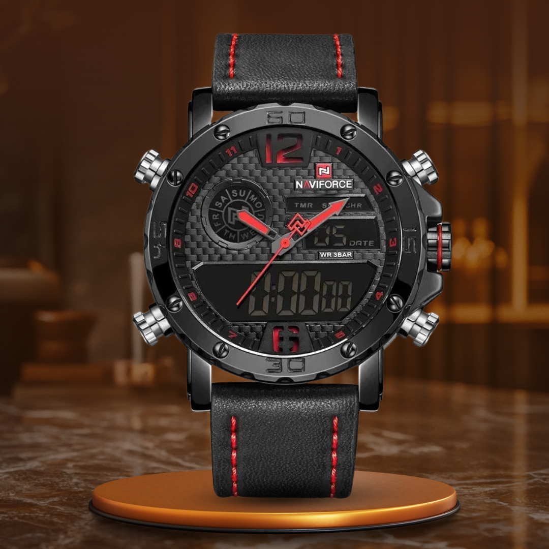 leather sports watch for men