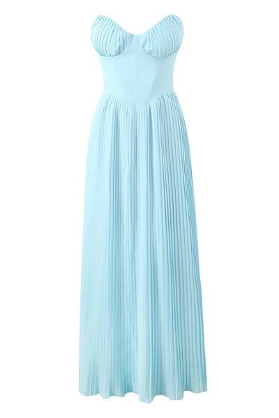 Aurora – Pleated Strapless Maxi Dress