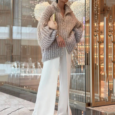 Angelina | Luxurious knitted sweater with elegant glitter details