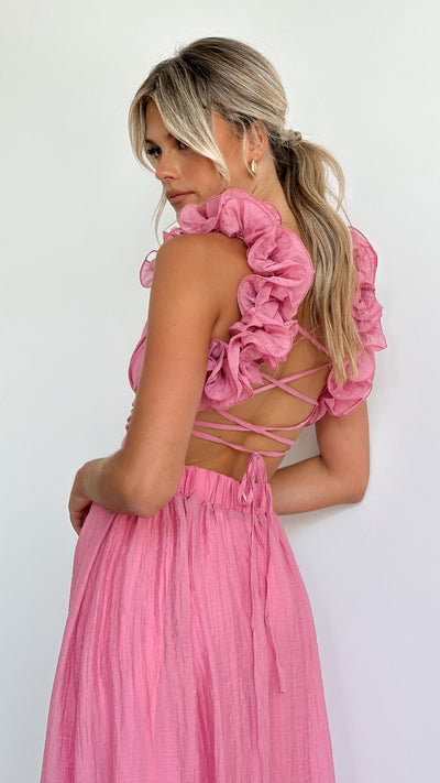 Marina - Flowing Ruffled Midi Dress Soft Movement, Effortless Beauty