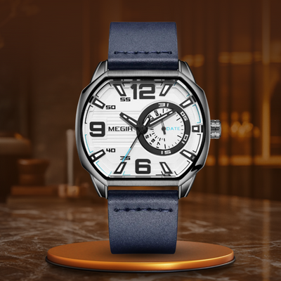 premium leather sports watch