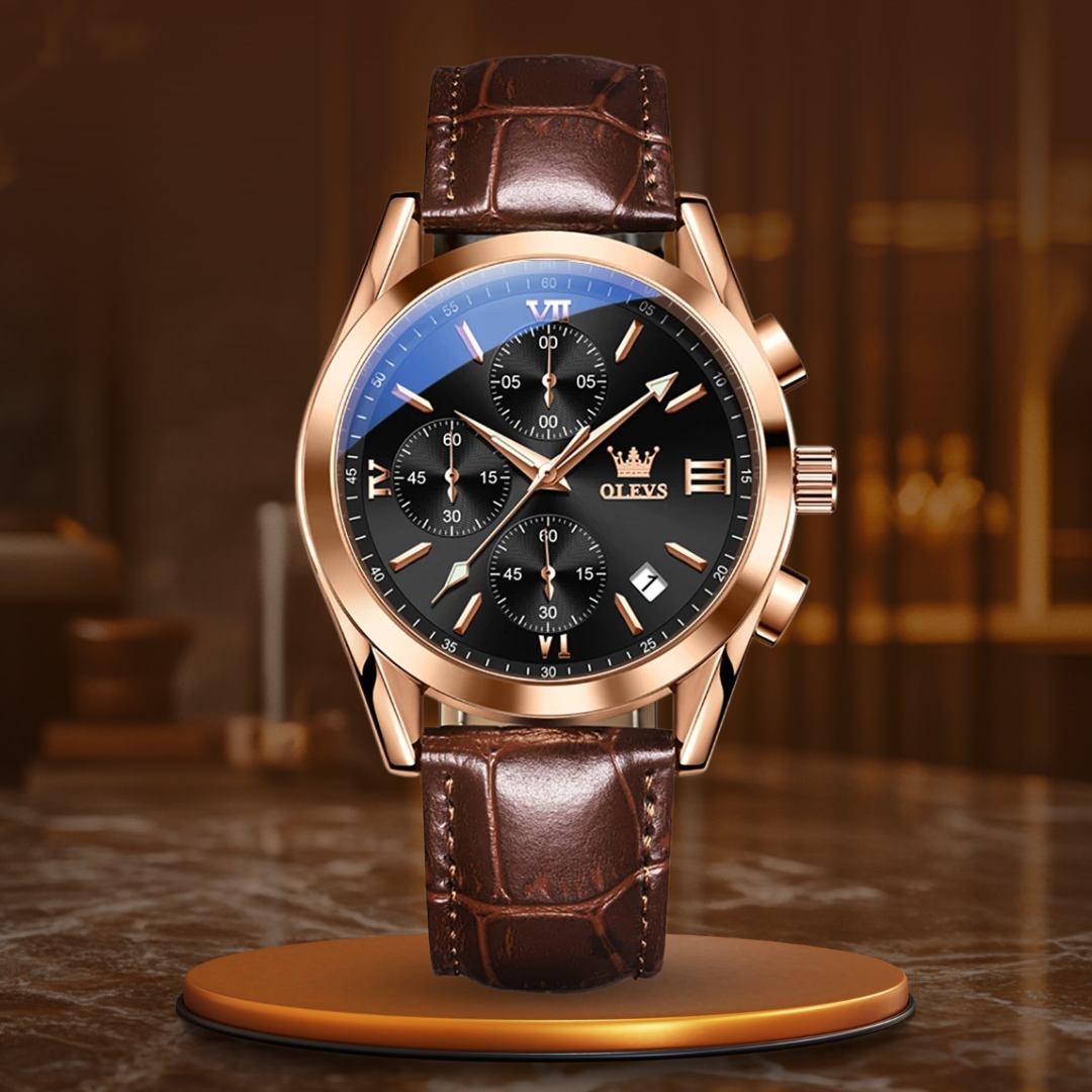 quartz luminous chronograph watch