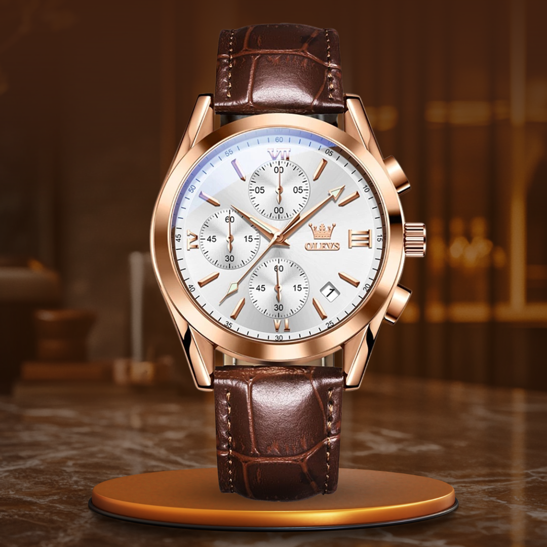 quartz luminous chronograph watch