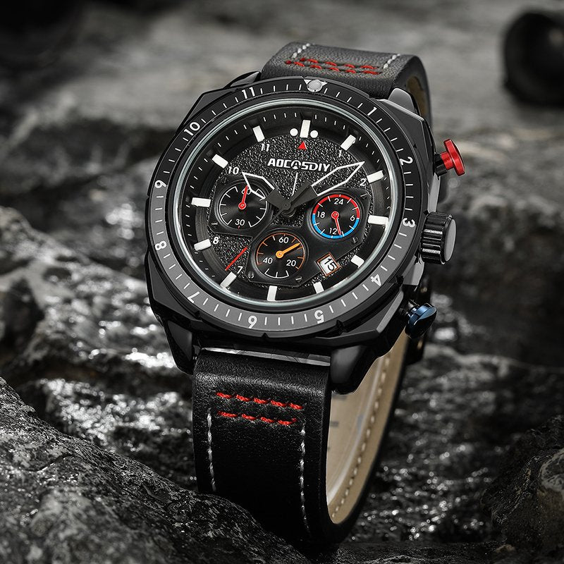 Waterproof Luxury Sports Quartz Watch with Chronograph