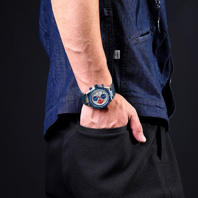 Fashionable leather chronograph watches