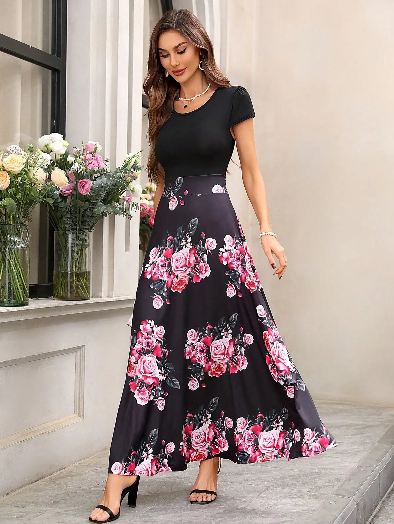 Emma & William Summer Floral Ruffle Dress