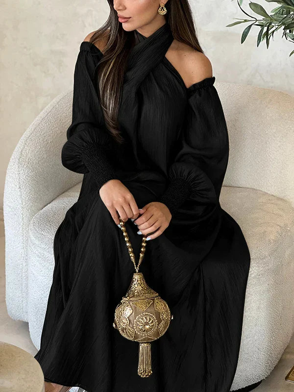 Valerie - Elegant Puff Sleeve Maxi Dress