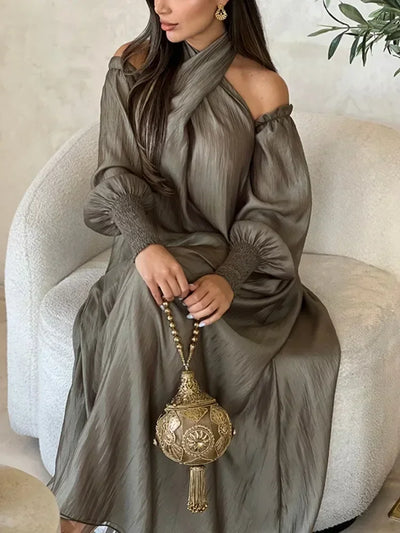 Valerie - Elegant Puff Sleeve Maxi Dress
