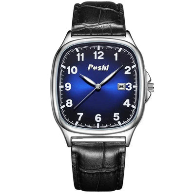 Fashionable quartz watch with leather strap