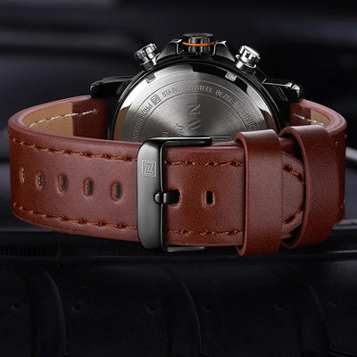 leather sports watch for men