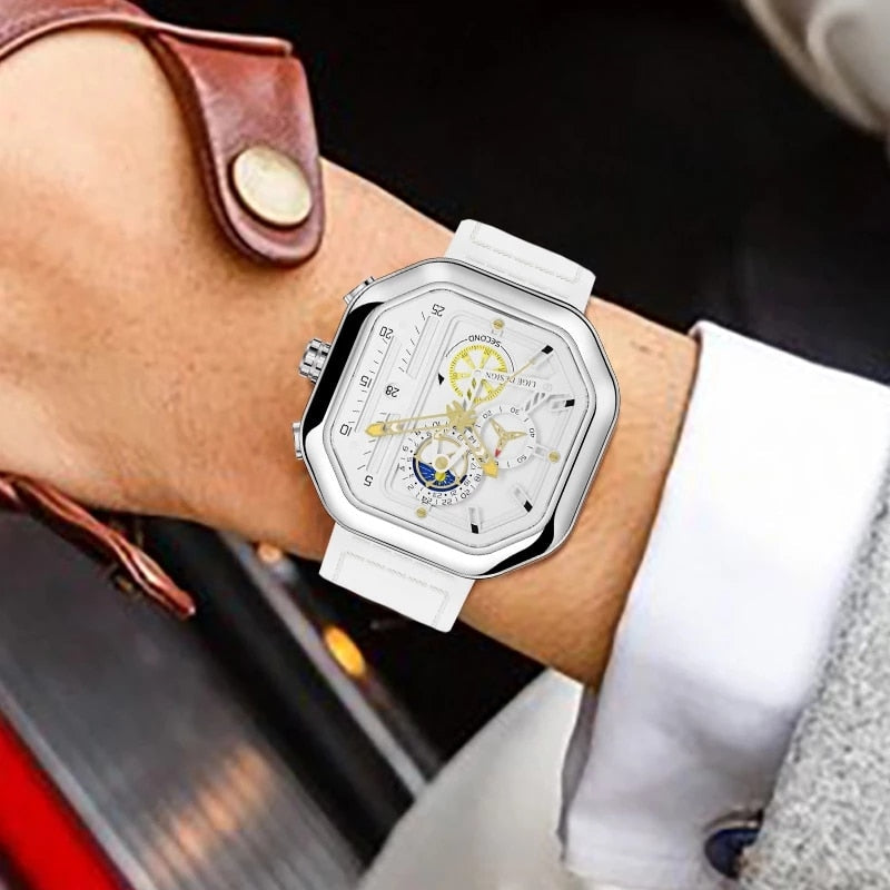 Luxury waterproof quartz chronograph watch