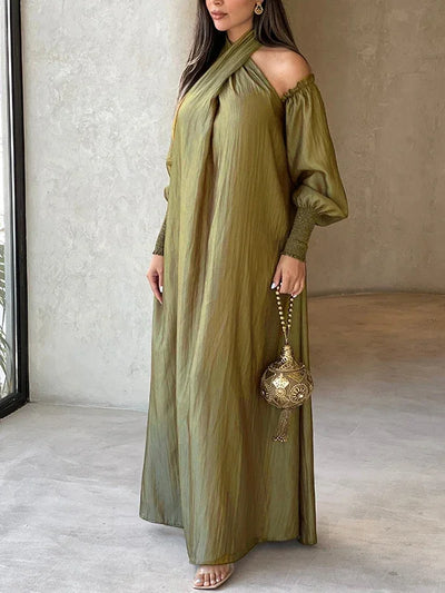 Valerie - Elegant Puff Sleeve Maxi Dress