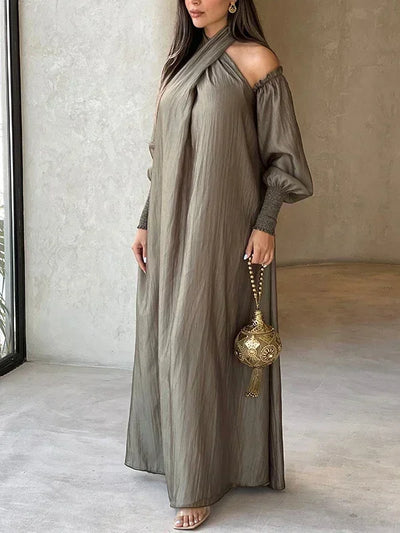 Valerie - Elegant Puff Sleeve Maxi Dress