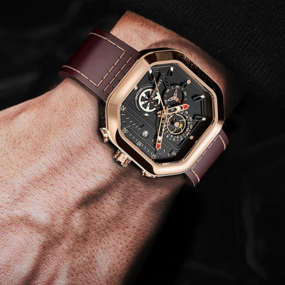 Luxury waterproof quartz chronograph watch