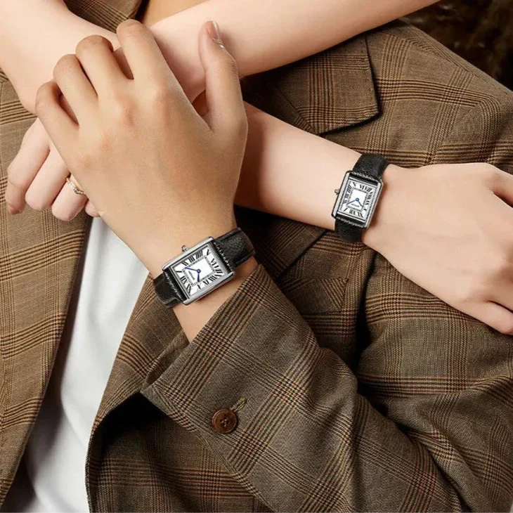 Elegant square dial watches for couples