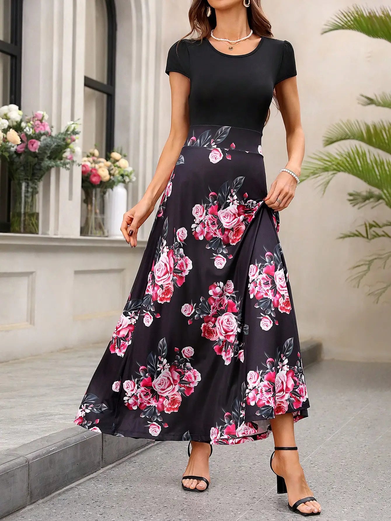 Emma & William Summer Floral Ruffle Dress