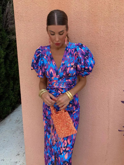 Vivien - Bold Print Midi Dress