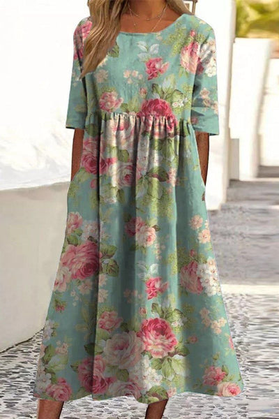 Carina – Embroidered Relaxed Midi Dress