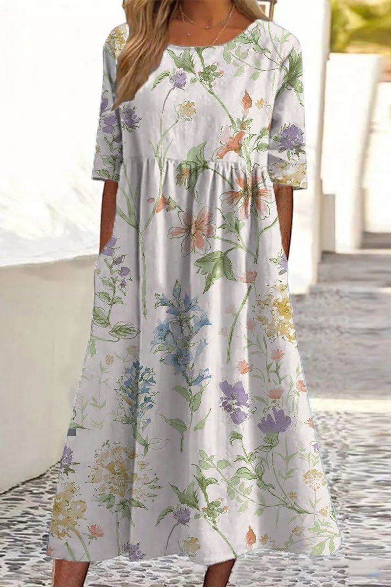 Carina – Embroidered Relaxed Midi Dress