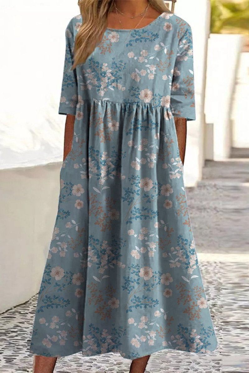 Carina – Embroidered Relaxed Midi Dress